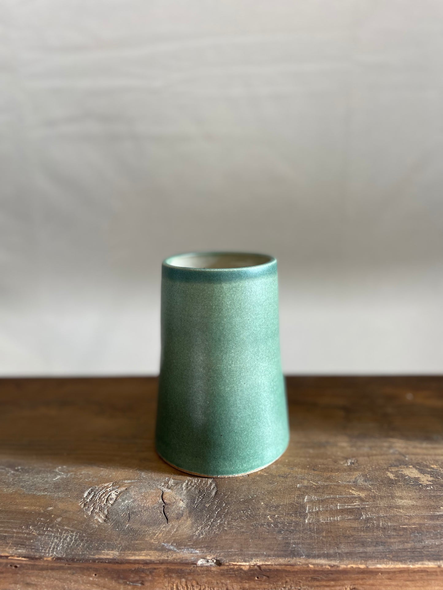 Satin Green Tall Vase